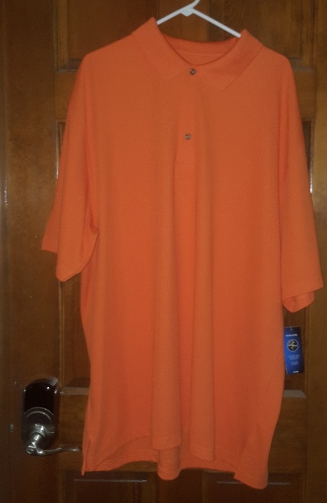 MENS GRAND SLAM ORANGE POLO BIG AND TALL